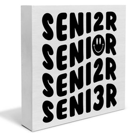 Graduation Wood Box Sign Decor Desk Sign Senior 2023 Wooden Box Block Sign Rustic Home Graduation Party Decoration Graduate Grad Gift