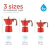 GROSCHE Milano 6 Espresso Cup, 9.3 oz Red Stovetop Espresso