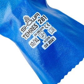Showa Gloves SHO281-XL Temres 281 Glove, Size: X-Large, Blue