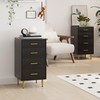 Semiocthome Black Chest of 4 Drawers with Tempered Glass Top