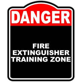 FIRE EXTINGUISHER TRAINING ZONE Danger Red Black Aluminum Composite Sign 20 x 24 inches