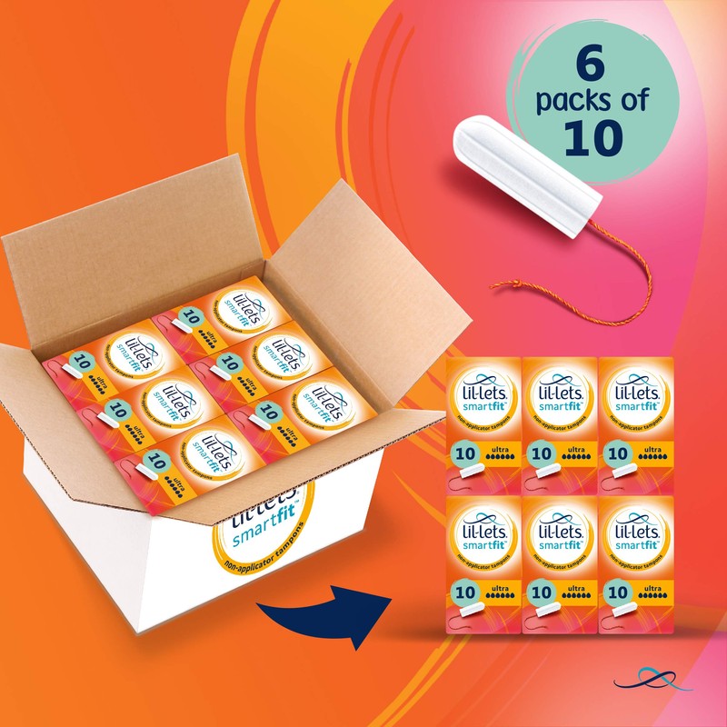 Lil-Lets Non-Applicator Ultra Tampons X 60 | 6 Packs of