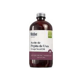 HEBBE - Aceite de Uva Pepita 500 ml | Combate Líneas de Expresión | Estimula Producción de Colágeno y Elastina | No Obstruye Poros | Hidratante de Piel