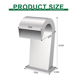 S-Shape Waterfall Spillway Ground Pool Fountain, LONGRUNNEW 304 Stainless Steel Outdoor Water Feature 18.82" x 11.93" x 12.20" for Garden Decor, Landscape Accents & Patio Pond Water Feature-Medium
