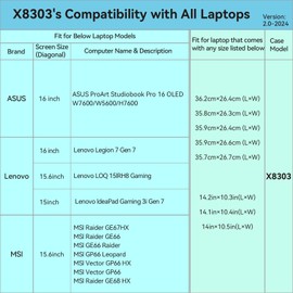Smatree Hard EVA Protective Sleeve Case Compatible for 16 inch ASUS ProArt Studiobook Pro 16 OLED W7600/W5600/H7600 Laptop, Waterproof Hard Case for 16 inch ASUS Laptop(X8303)
