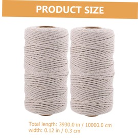 Operitacx 2 Rolls Cotton Butchers Twine Durable Cooking String for Meat Trussing High Temperature Resistant Tear for Roasting Baking Present Wrapping