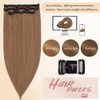 S-noilite Clip-In Real Hair Extensions, Light Brown, 30 cm, 60