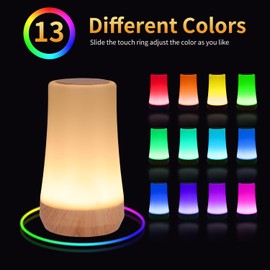 GREENTREEN LED Nachttischlampe Touch Dimmbar USB Aufladbar für Kinder, Schlafzimmer, Wohnzimmer, Camping, 13 Farben RGB Farbwechsel Nachtlicht Tischlampe mit Fernbedienun und Timing Funktion