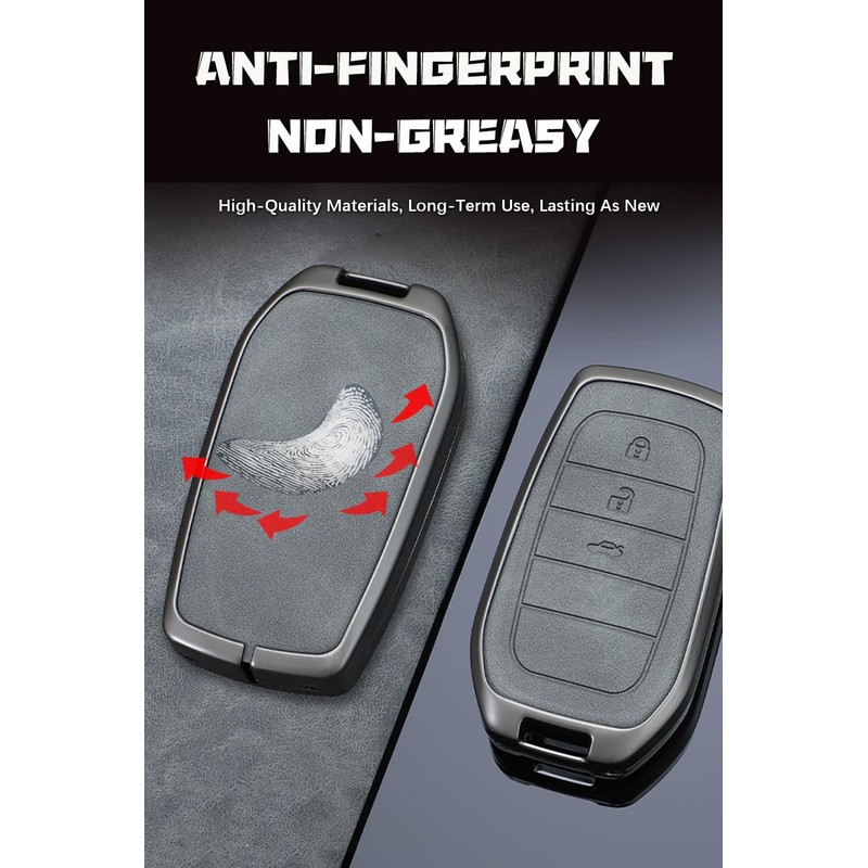 ontto Grey Car Key Case Protective Cover Fits Toyota Corolla