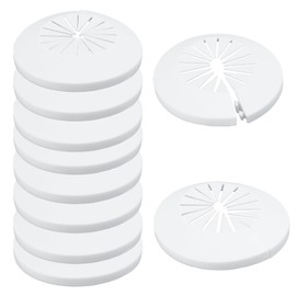 NICENEEDED 10 PCS PP Plastic Escutcheon Plate, White Plumbing Cover Plates Water Drain Pipe Line Covers, Larger Trim Rings Radiator Pipe Covers Decoration