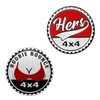 2Pcs Booble Bounce Badge Rated Car Emblem, 4 x 4