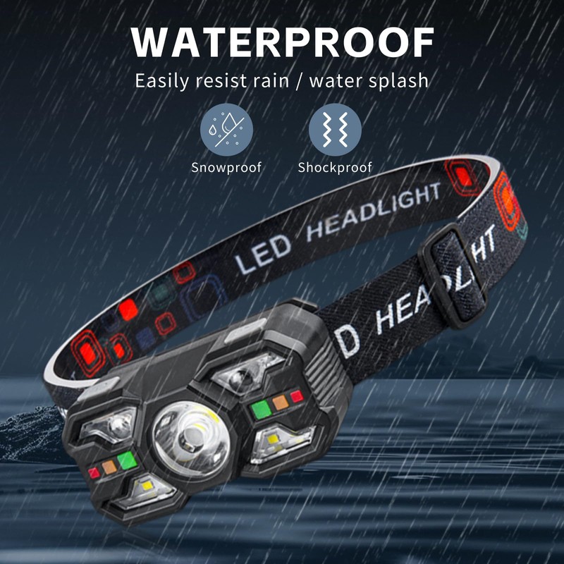 LYBSWlark Headlamp Rechargeable 2-Pack, LED Lightweight Adult headlamps，1000 Lumen Headlight
