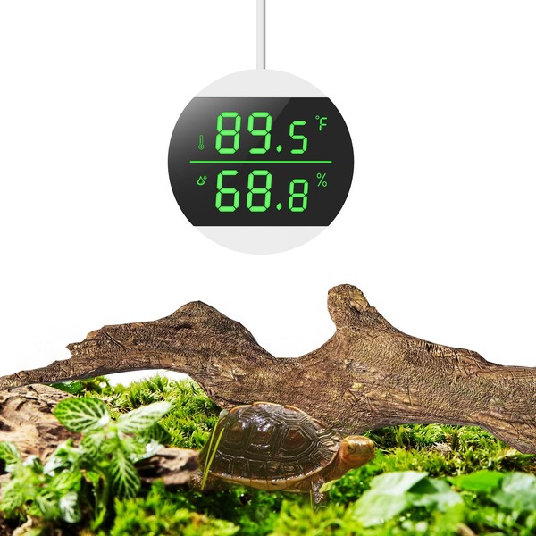 LOFICOPER Reptile Tank Thermometer, Digital Terrarium Thermometer Hygrometer, Reptile Thermometer