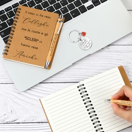 Sinmoe Thank You Gift for Colleagues Teachers Inspirational Employees Spiral Notepad Motivational Ballpoint Pen Keyring Farewell Gift (il Caso ci ha reso Colleghe)