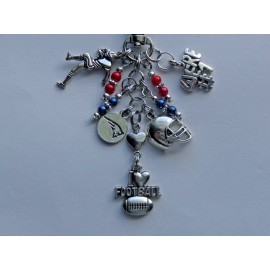 HANDMADE NEW ENGLAND PATRIOTS WE ARE #1 FOOTBALL PLAYER KEY CHAIN PURSE CLIP BAG CHARM