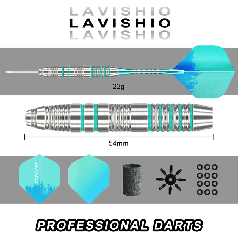 Lavishio Professional Steel Tip Darts Metal Tip Set with Extra