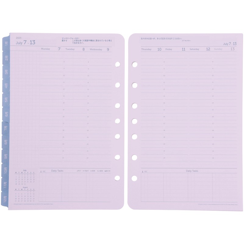 Franklin Planner Original Weekly Refill, 12 Month Edition, Begins July