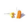 Mac and Cheese Dangle Earrings - Tiny Food Jewelry -