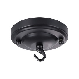 haultop Upgraded Version 4.1Inch Light Canopy Kit Black, Chandelier Hook with Mounting Hardware, Iron Ceiling Canopy Kit for Pendant Light, Ceiling Hooks Cover Plate, Easy to Install, Varied Sizes