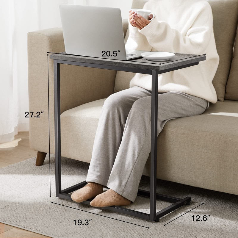 Pipishell C Shaped End Table 27 inches High, Side Table