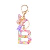 COLORFUL BLING Glitter Snowflakes Alphabet Butterfly Initial letter Keychain for