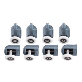 Aqur2020 Rodillos para Puerta de Ducha, 8 x Rodillos de Puerta de Ducha con Parte Inferior Doble, poleas, Ruedas, Corredores de baño para la mayoría de Las cabinas de Ducha(1#)