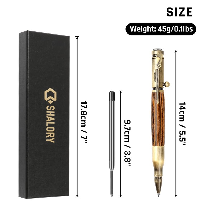 SHALORY Bolt Action Pen with Compass & Extra Refill, Valentine's