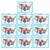 10pcs United States Map Easy to Read USA Ideal Wall
