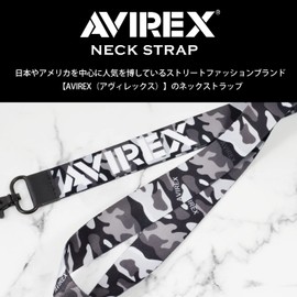[AVIREX Genuine Product] Strap, Shoulder Type, Long Neck Strap, For Smartphones, Shoulder Strap, Shoulder Strap, Brand Strap (Black)