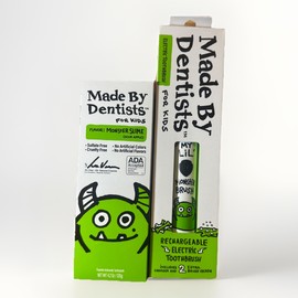 Made By Dentists Kids Electric Toothbrush With Monster Slime Toothpaste