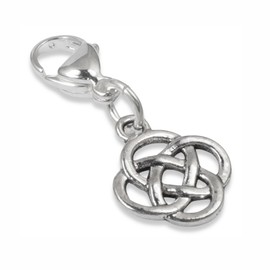 Silver Celtic Knot Clip-On Charm, Timeless Elegance Design + Lobster Clasp, Versatile Accessory for Bracelets and Bags