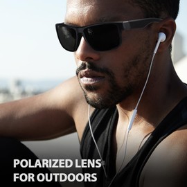 TJUTR Polarised Sunglasses for Men Women, UV Protection Retro Wide Side Shades Wrap Around Sun Glasses for Driving, Hiking & Travel