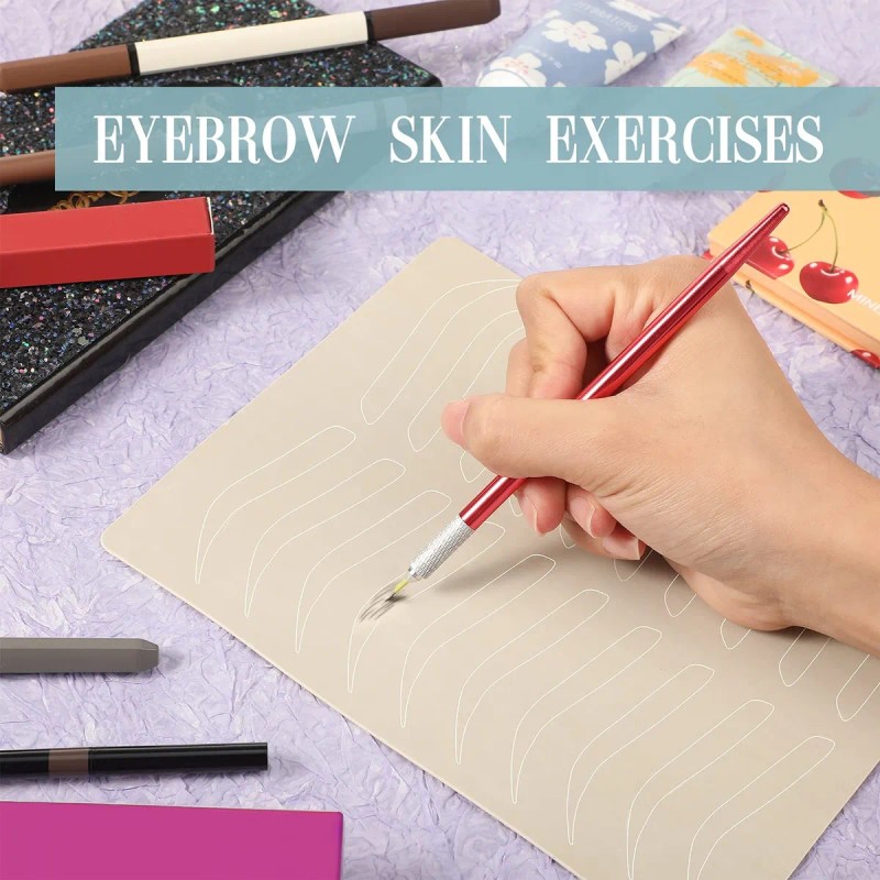 20pzs Piel Latex Practica Microblading Tatuaje De Cejas