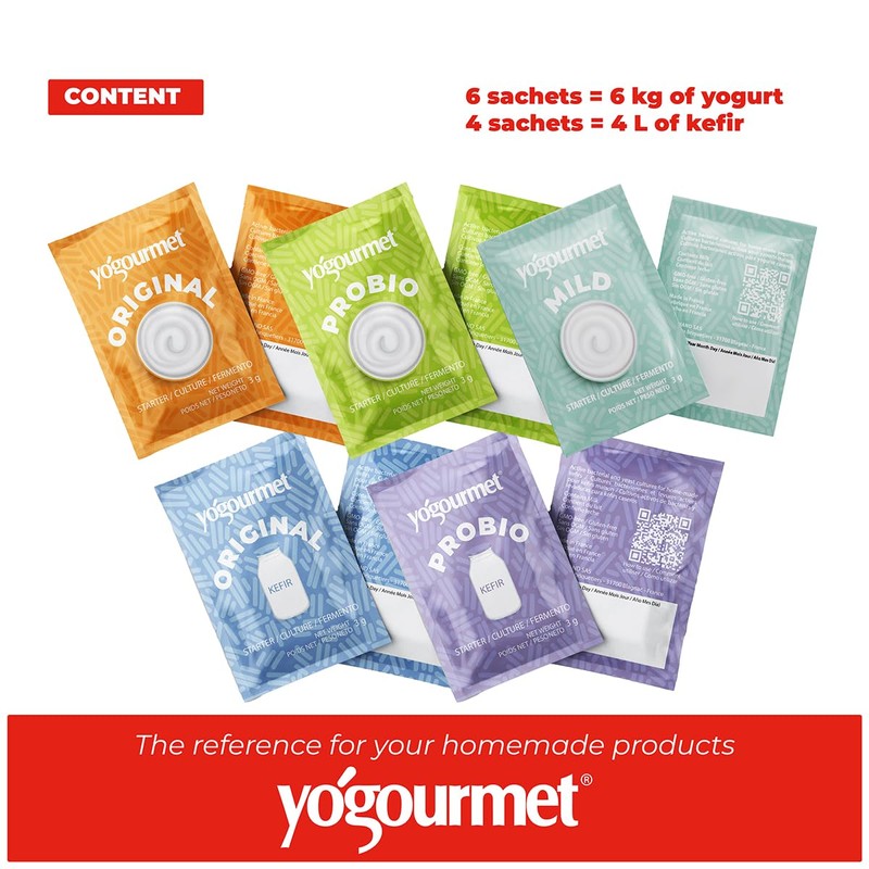 Yogourmet Variety Pack (10 Sachets) Yogurt Starter & Kefir Starter
