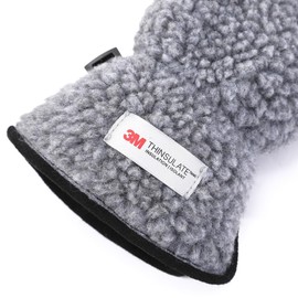 Harssidanzar Winter Outdoor Gloves For Women's Genuine Suede Sherpa Gloves Warm Thinsulate Lined SL021CA,Grey/Black,Size M