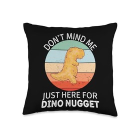 Vintage Dino Nugget Don't Mind Me Just Here For Dino Nugget Throw Pillow