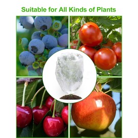 Wohohoho 4 Packs Garden Netting Pest Barrier with Drawstring, 4.9Ft x 3.3Ft+3.3FT x 2.7FT Garden Tree Netting Pest Barrier Fruit Covers Prevent Fruits Plants from Squirrel Bird Insect Deer Animals