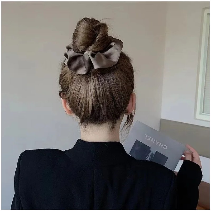 Satin Scrunchie for Ponytails – Soft Elastic Hair Band for