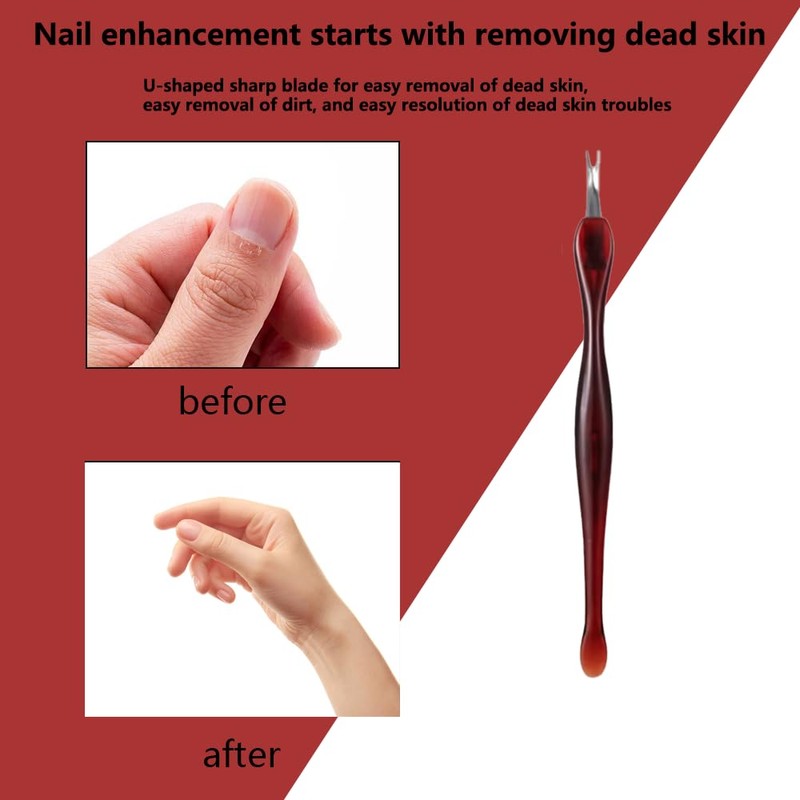 Cuticle Remover, 4 Pcs Cuticle Trimmer, Cuticle Pusher, V Shaped