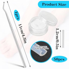 Abeillo (50+1) Pcs Ingrown Toenail Treatment Corrector Set, Professional Pain-Free Ingrown Toenail Removal Kit with Toenail Lifter, Toenail Straightener Strip for Men Women, Easy Fixed Ingrown Toenail Tool