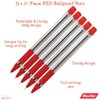 5 x 0.7mm RORITO Charmer RED Ballpoint Pens Soft Grip