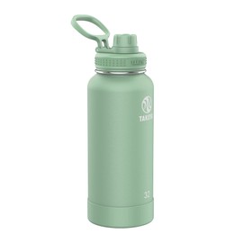 Takeya Actives Isolierte Edelstahl-Wasserflasche mit Ausgussdeckel, 900 ml, Gurke