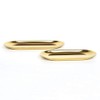 Set of 2pcs Gold Oval Tray Stainless Steel Cosmetics Jewelry
