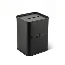 Bambaw Safety Razor Blade Disposal Tin for Double Edge Razor Blades, Also Suitable for Other Sharps, Sealed & Compact, One-Way Slot, High Capacity & Made of Tin-Plated Steel (Black)