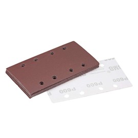 uxcell 600 Grit 1/3 Sanding Sheet Sander Sandpaper Hook and Loop Pads 8 Hole 10pcs