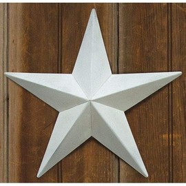 CWI Gifts Metal Barn Star - 12 inch Galvanized Hanging Star - Farmhouse Wall Decor - White