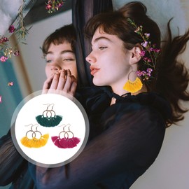 SAFIGLE 3pairs Bohemian Tassel Dangle Earrings Ethnic Style Lightweight Drop Accessories for Women Unique Design for Parties Weddings and Special Occasions