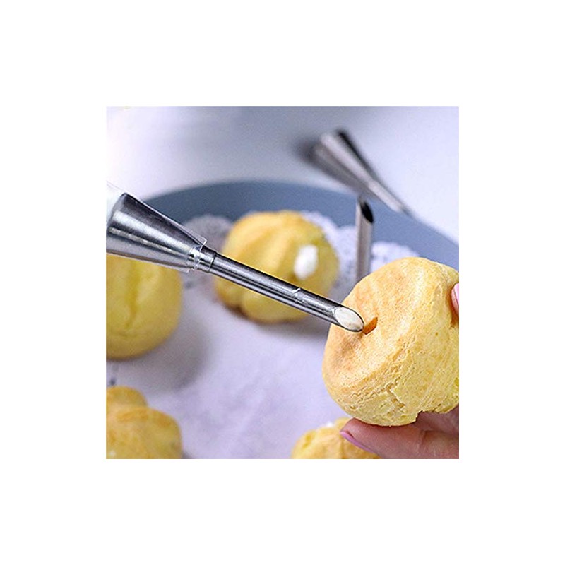 Kingsie Shoe Cream Tips, Set of 3, Stainless Steel, Confectionery