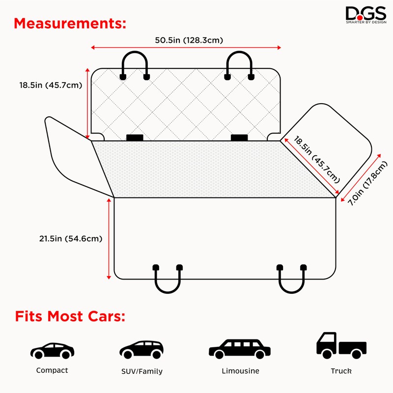 Dog Gone Smart 3-in-1 Nonslip Back Seat Cover & Hammock,