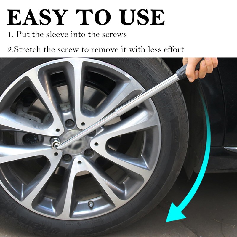 Stacool Extendable Lug Wrench with Double-Sided Sockets of 17mm/19mm and